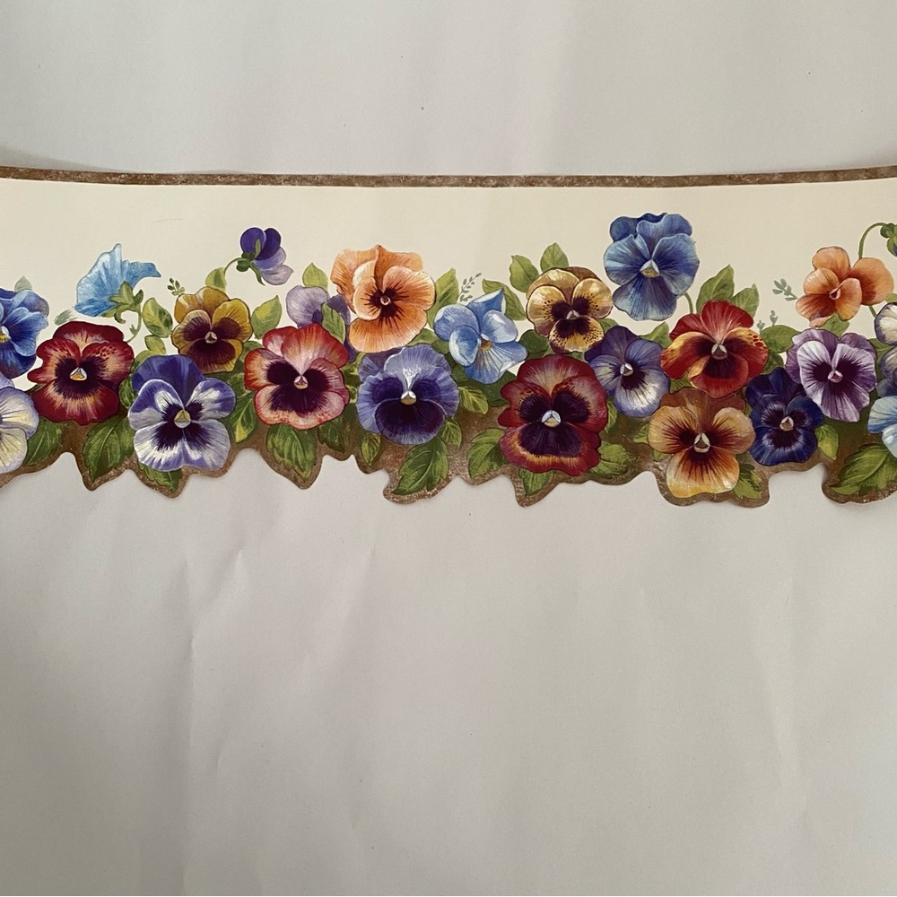 Pansy Garden Wallpaper Border by Brewster Home Fashions 15 feet x 6.25”